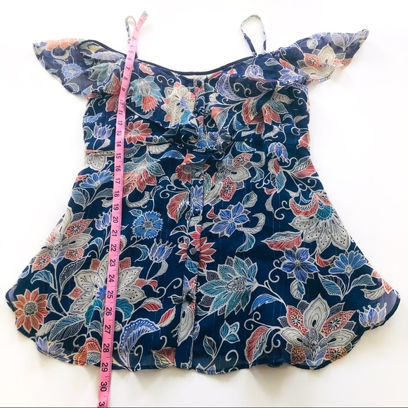 Maeve Mariposa Open-Shoulder Ruffled Floral Top Size 8 NWT - Picture 9 of 16
